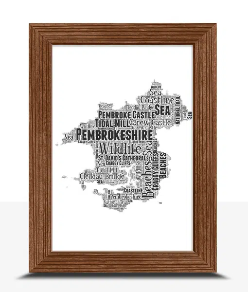 Pembrokeshire – Personalised Word Art Map Maps