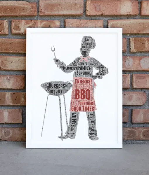 Barbecue King – Personalised BBQ Word Art Gift Food And Drink