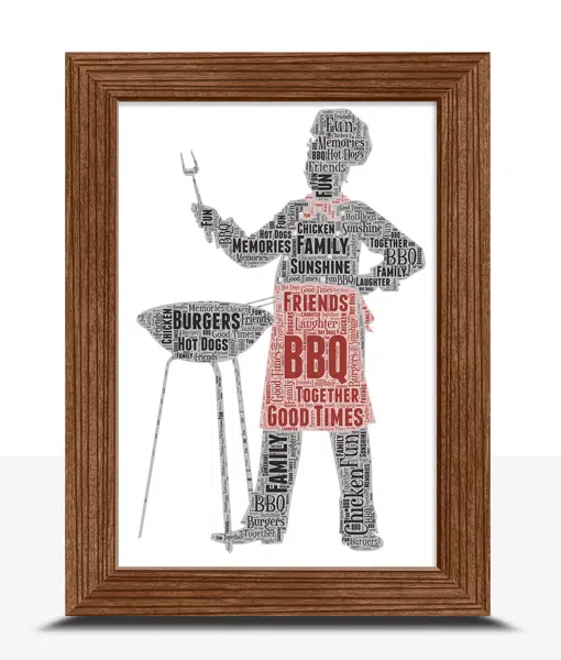 Barbecue King – Personalised BBQ Word Art Gift Food And Drink