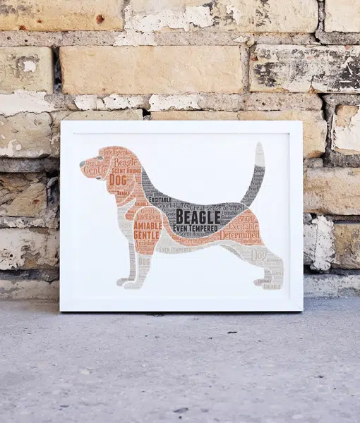 Personalised Beagle Dog – Word Art Animal Prints