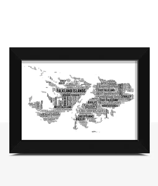 Personalised Falkland Islands – Word Art Map Maps