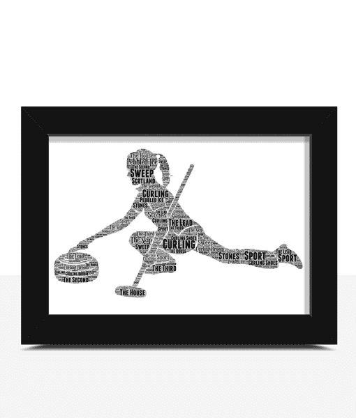 Personalised Female Curler Word Art Gift Sport Gifts
