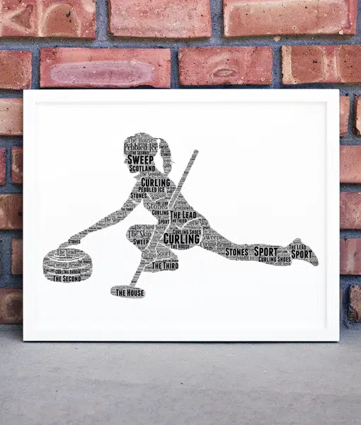 Personalised Female Curler Word Art Gift Sport Gifts