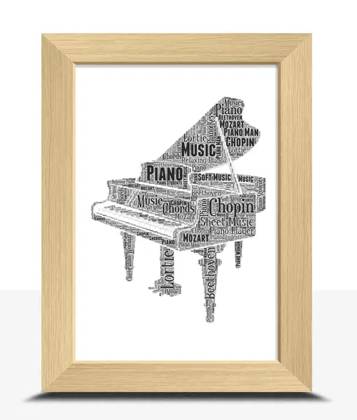 Piano Word Art – Personalised Piano Player Gift Music Gifts