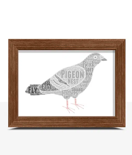 Personalised Pigeon Word Art Picture Print Gift Animal Prints