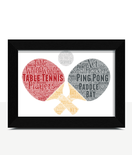 Personalised Table Tennis Word Art Picture Print Sport Gifts
