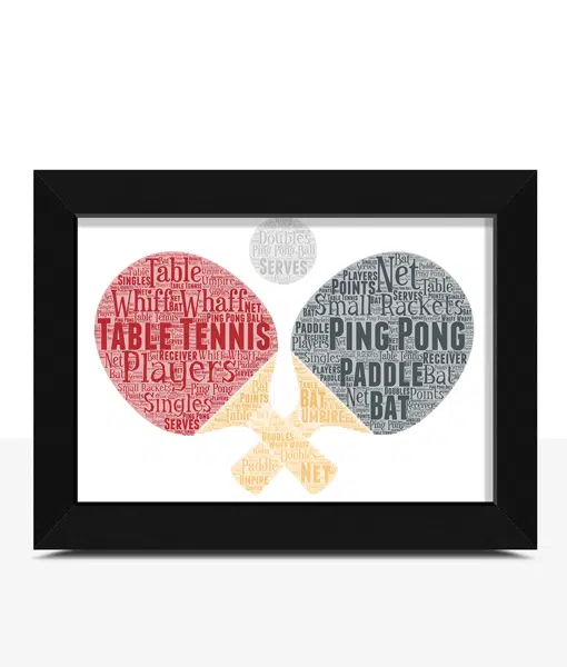 Personalised Table Tennis Word Art Picture Print Sport Gifts