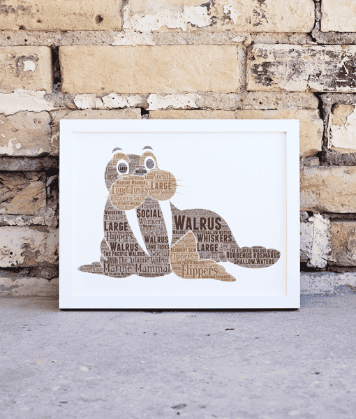 Personalised Walrus Word Art Print Animal Prints