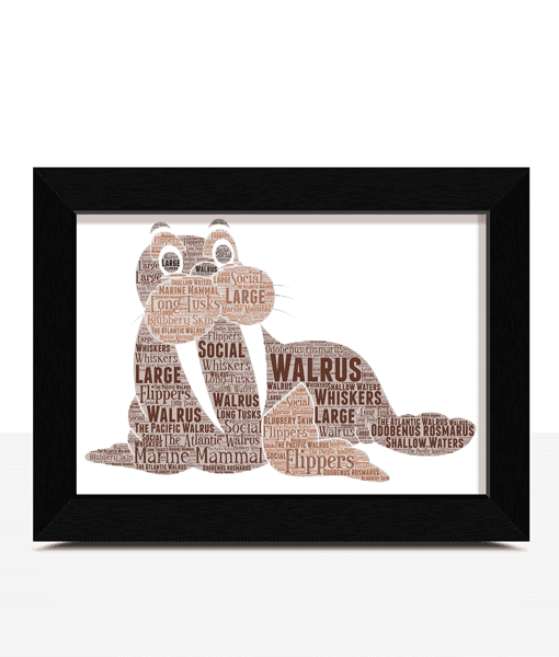 Personalised Walrus Word Art Print Animal Prints