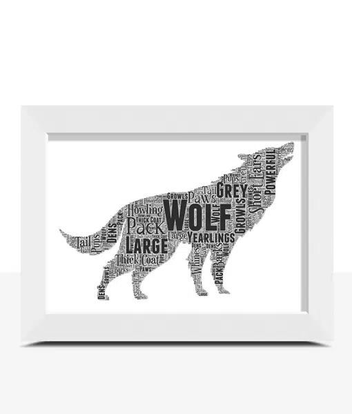 Personalised Wolf Word Art Print Animal Prints