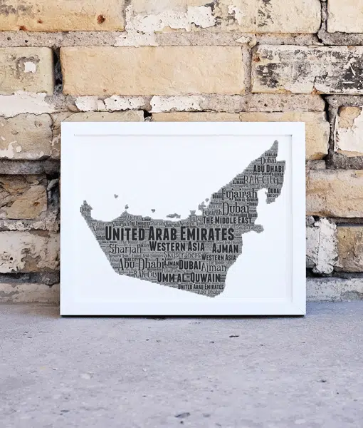 United Arab Emirates – UAE Word Art Map Maps