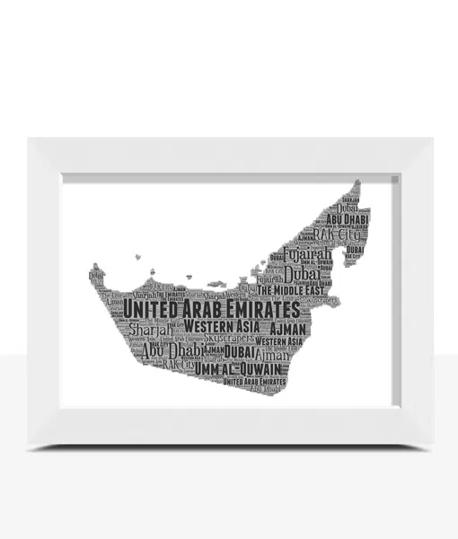 United Arab Emirates – UAE Word Art Map Maps