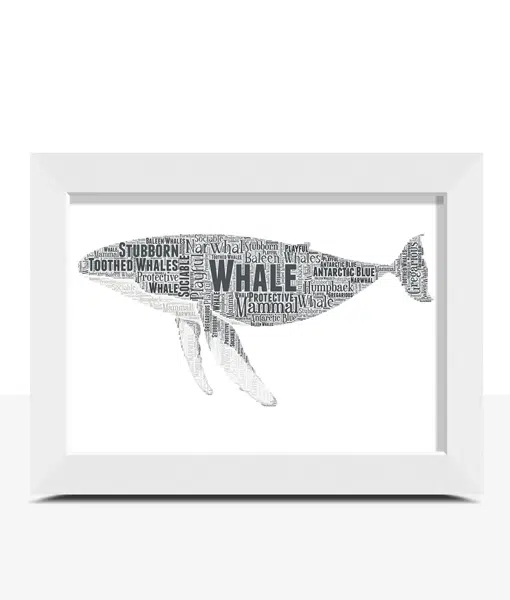 Whale – Personalised Word Art Picture Animal Prints