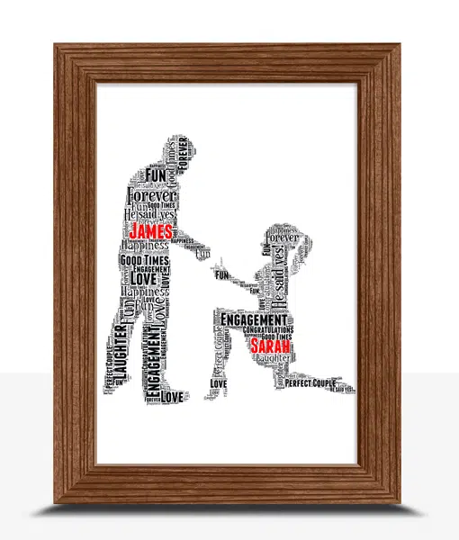 Woman Proposal – Personalised Word Art Engagement Gift Engagement Gifts