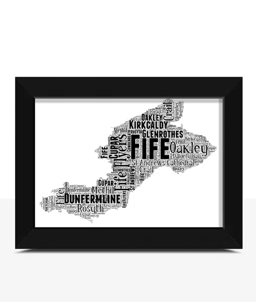 Fife – Personalised Word Art Map Picture Frame Gift Maps