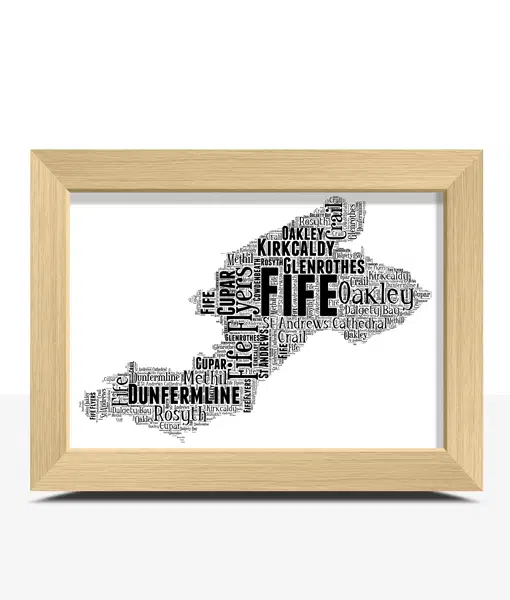 Fife – Personalised Word Art Map Picture Frame Gift Maps