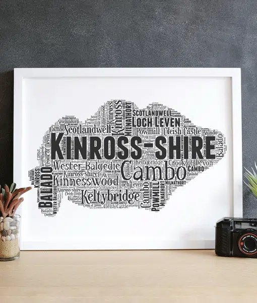 Kinross-shire – Personalised Word Art Map Maps