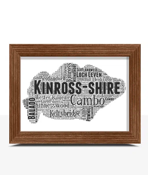 Kinross-shire – Personalised Word Art Map Maps