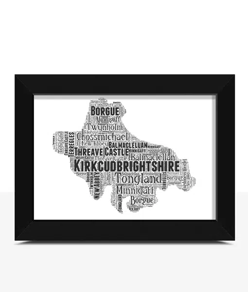 Kirkcudbrightshire – Personalised Word Art Map Maps