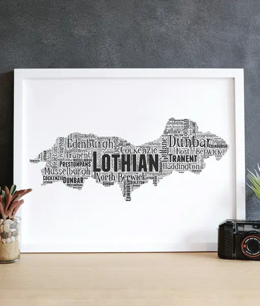 Lothian – Personalised Word Art Map Maps