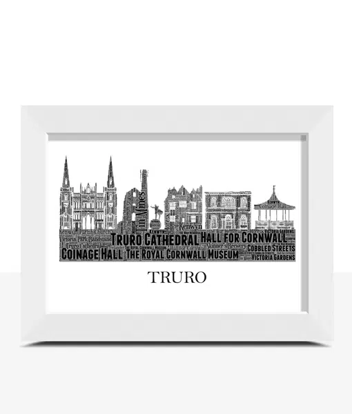 Personalised Truro Skyline Word Art Picture City Skyline Prints