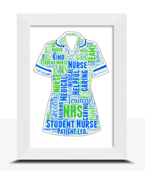 Student Nurse – Carer – Personalised Word Art Tunic Gift Healthcare Gifts