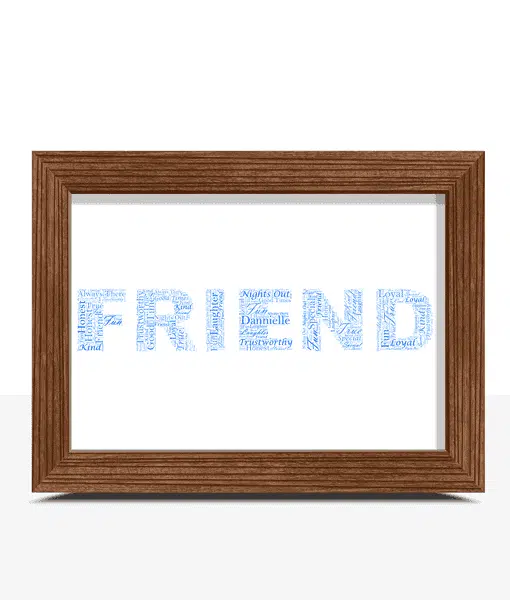 FRIEND Personalised Word Art Gift Gifts For Friends