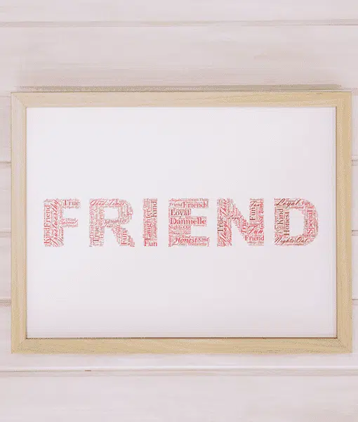 FRIEND Personalised Word Art Gift Gifts For Friends
