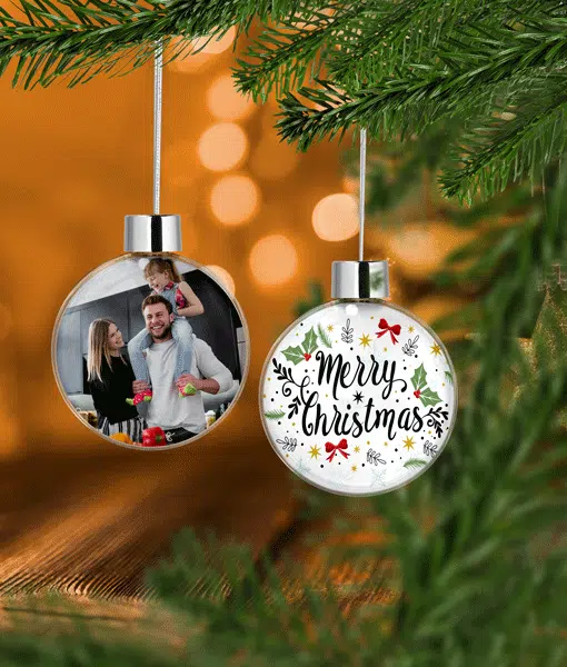 Merry Christmas Photo Bauble Decoration Gift Christmas
