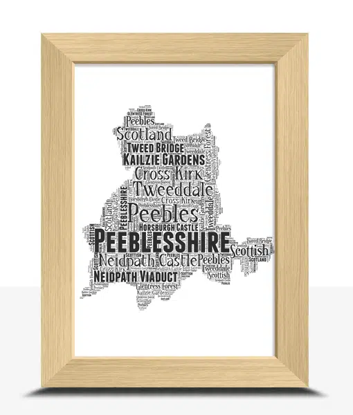 Peeblesshire – Personalised Word Art Map Maps