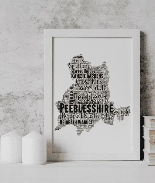 Peeblesshire – Personalised Word Art Map Maps