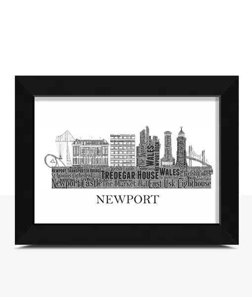 Personalised Newport Skyline Word Art City Skyline Prints