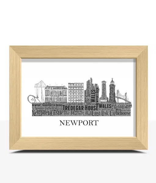 Personalised Newport Skyline Word Art City Skyline Prints