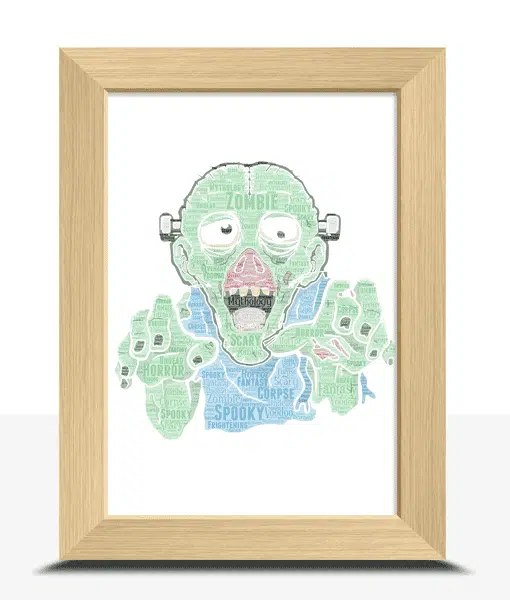 Personalised Zombie Word Art Picture Print