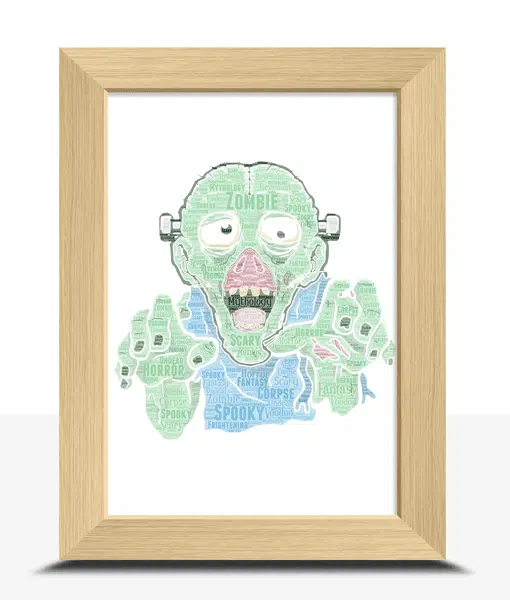 Personalised Zombie Word Art Picture Print