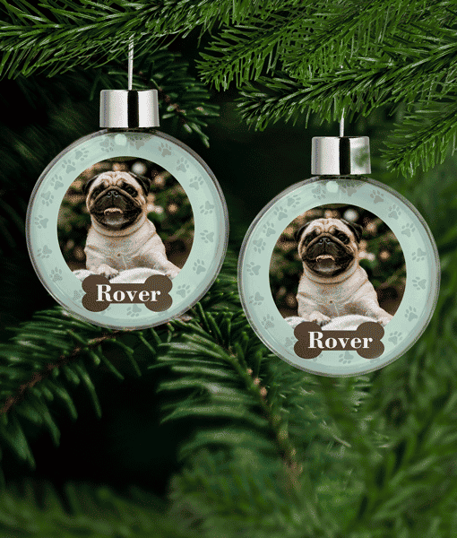 Personalised Pet Dog Christmas Photo Bauble Christmas