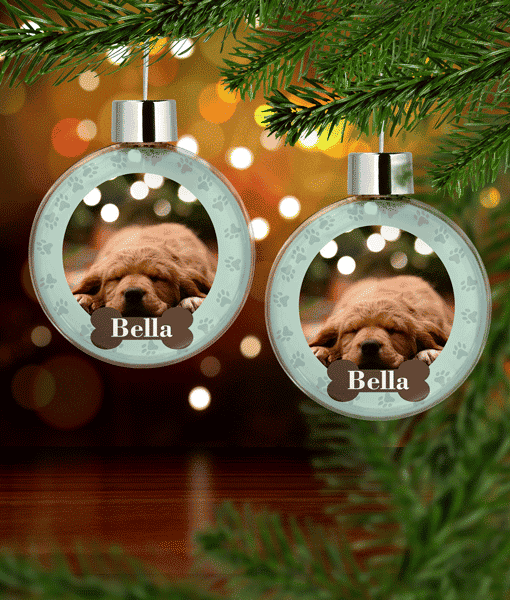 Personalised Pet Dog Christmas Photo Bauble Christmas