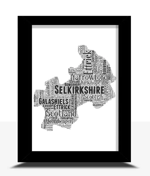 Selkirkshire – Personalised Word Art Map Maps