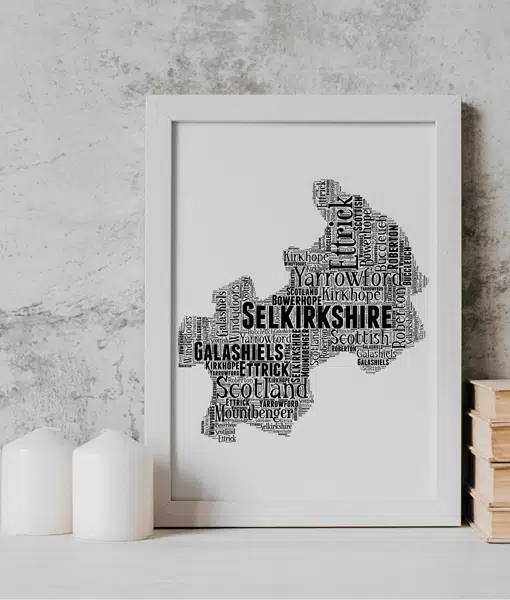 Selkirkshire – Personalised Word Art Map Maps