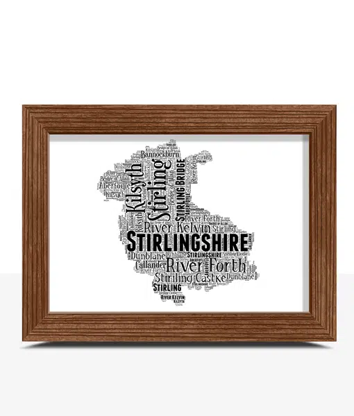 Stirlingshire – Personalised Word Art Map Maps