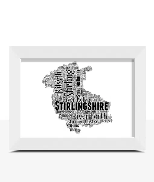 Stirlingshire – Personalised Word Art Map Maps