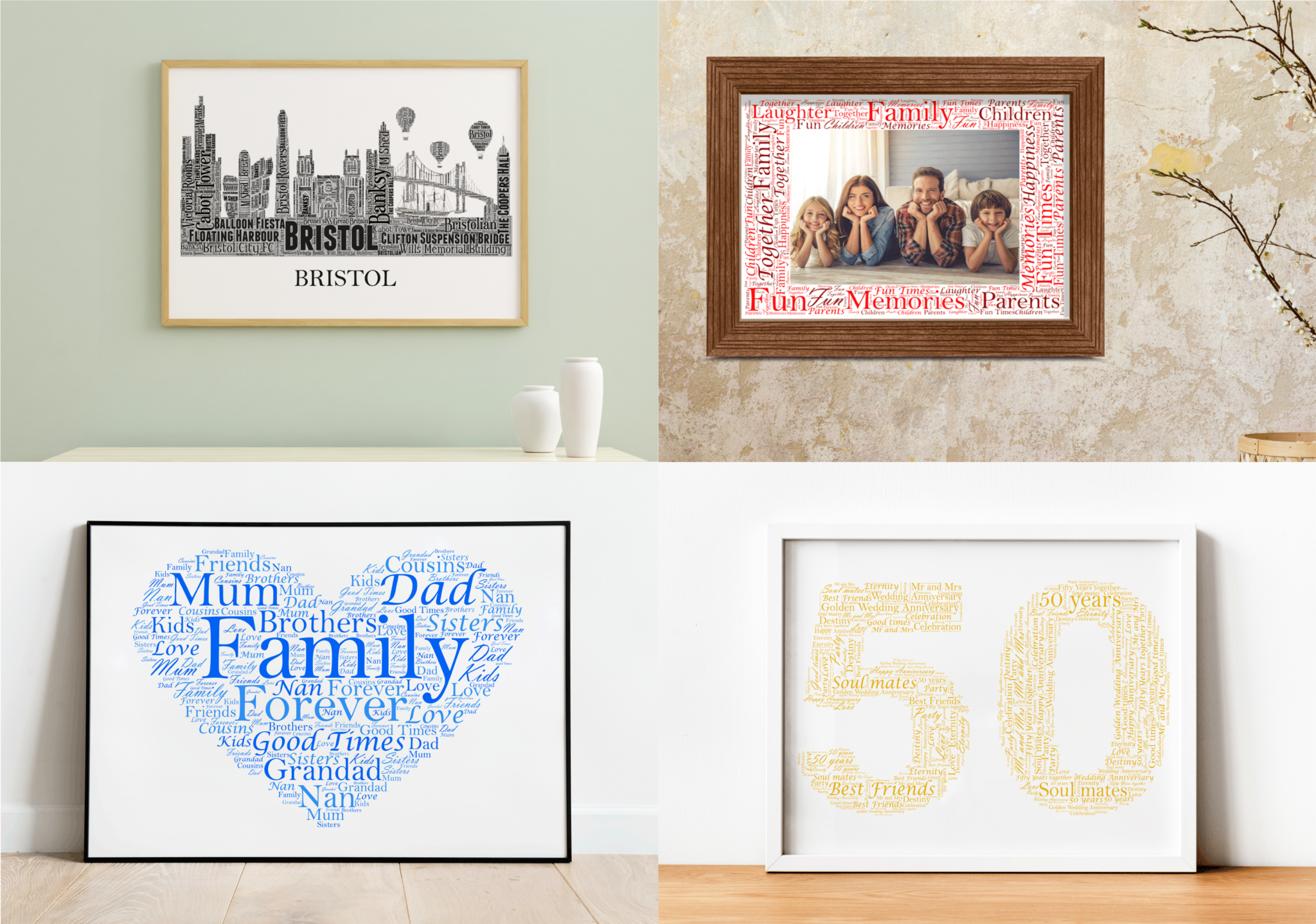 ANY Year – Personalised Photo Collage Frame Anniversary Gifts