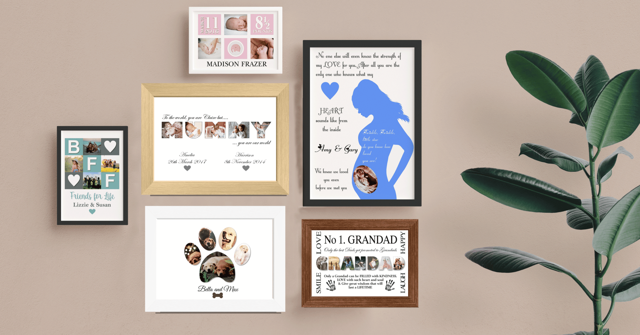 Personalised Baby Montage Photo Print Baby Shower Gifts