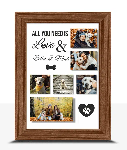 All You Need Is Love – Dog Photo Collage Frame Gift Memorial Gifts