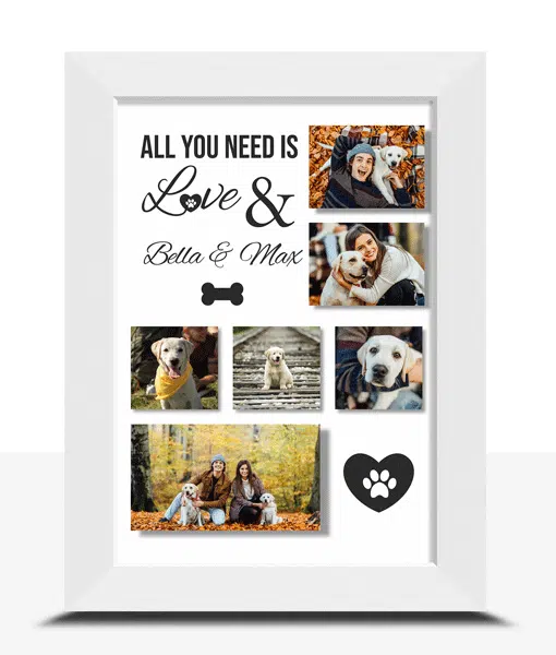 All You Need Is Love – Dog Photo Collage Frame Gift Memorial Gifts