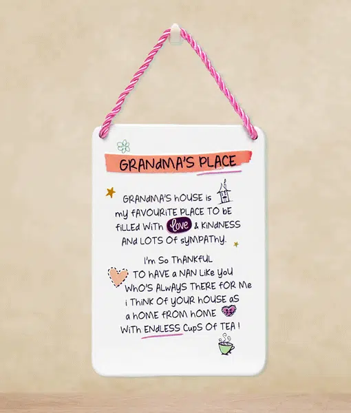 Grandmas Place Tin Plaque – Gift for Grandma Gifts For Grandparents