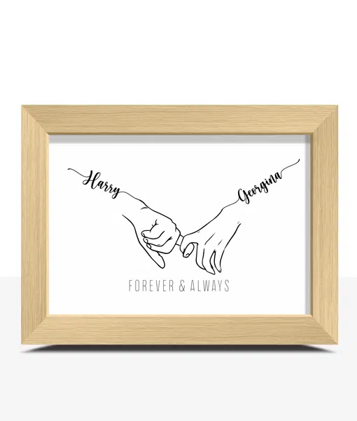 Forever and Always Couples Gift – Personalised Print Anniversary Gifts