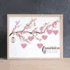 Personalised Grandchildren Print Cherry Blossom Gifts For Grandparents