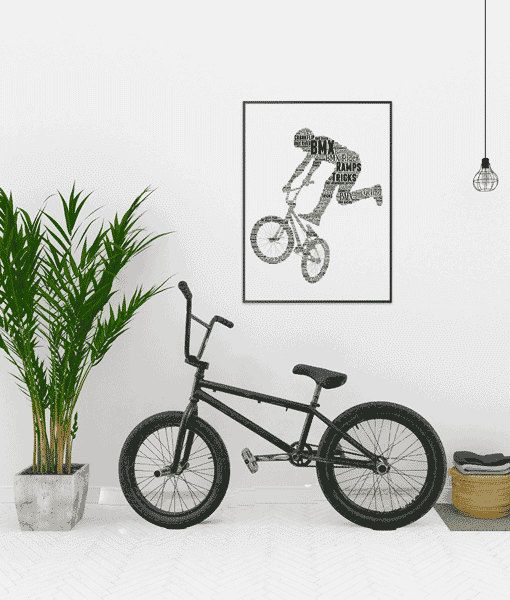 Personalised BMX Stunt Bike Word Art Gift Sport Gifts