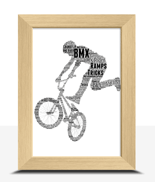 Personalised BMX Stunt Bike Word Art Gift Sport Gifts
